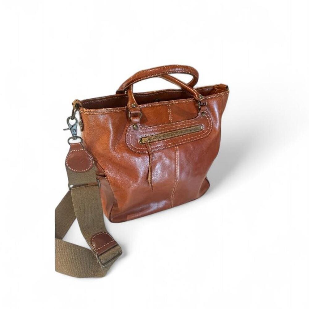 Vintage leather handbagtote with shoulder